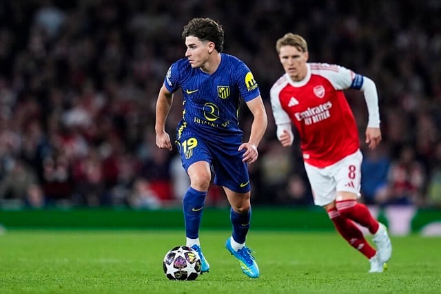Julian Alvarez avec l’Atlético de Madrid face à Arsenal en Ligue des champions.